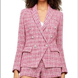 L’Agence pink tweed blazer